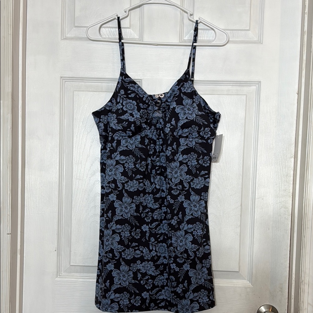 SO Navy & Light Blue Floral Sundress NWT XL